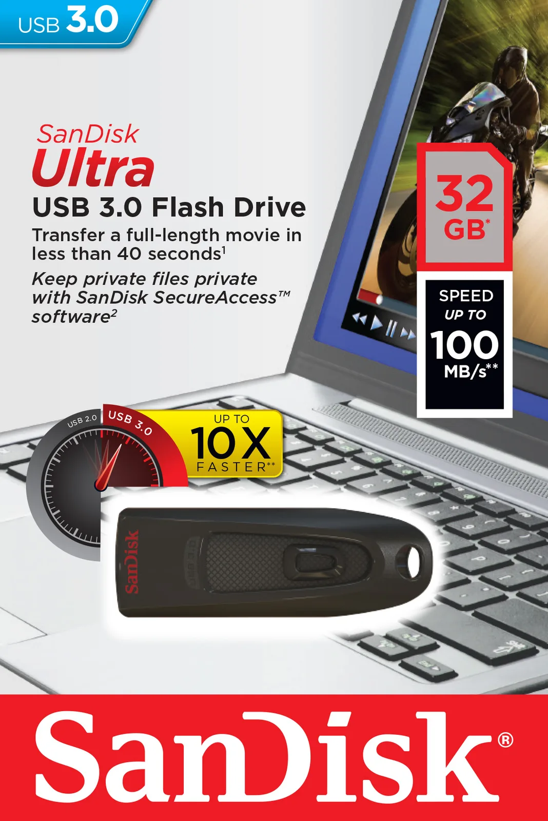 SanDisk Ultra - USB-Flash-Laufwerk - 32 GB - USB 3.0, Ansicht 2