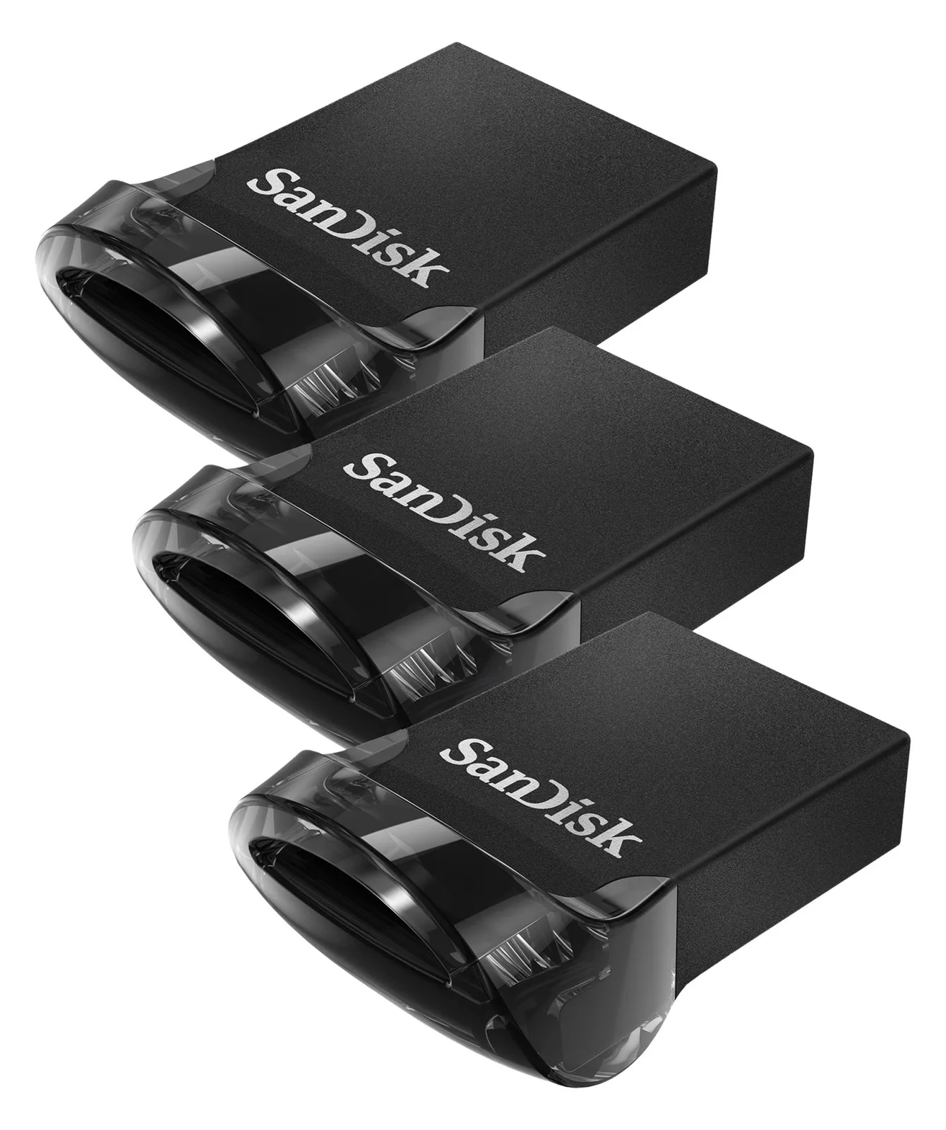 SanDisk Ultra Fit - USB-Flash-Laufwerk - 32 GB - USB 3.1 - Schwarz (Packung mit 3), Ansicht 3