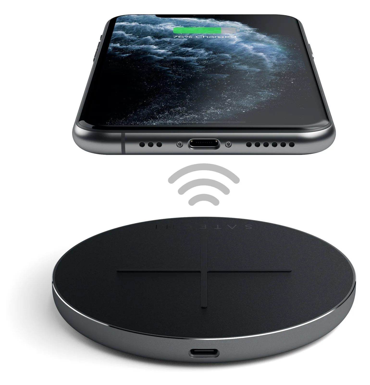 Satechi Aluminum PD QC Wireless Charger space gray - Ladegerät, Ansicht 2