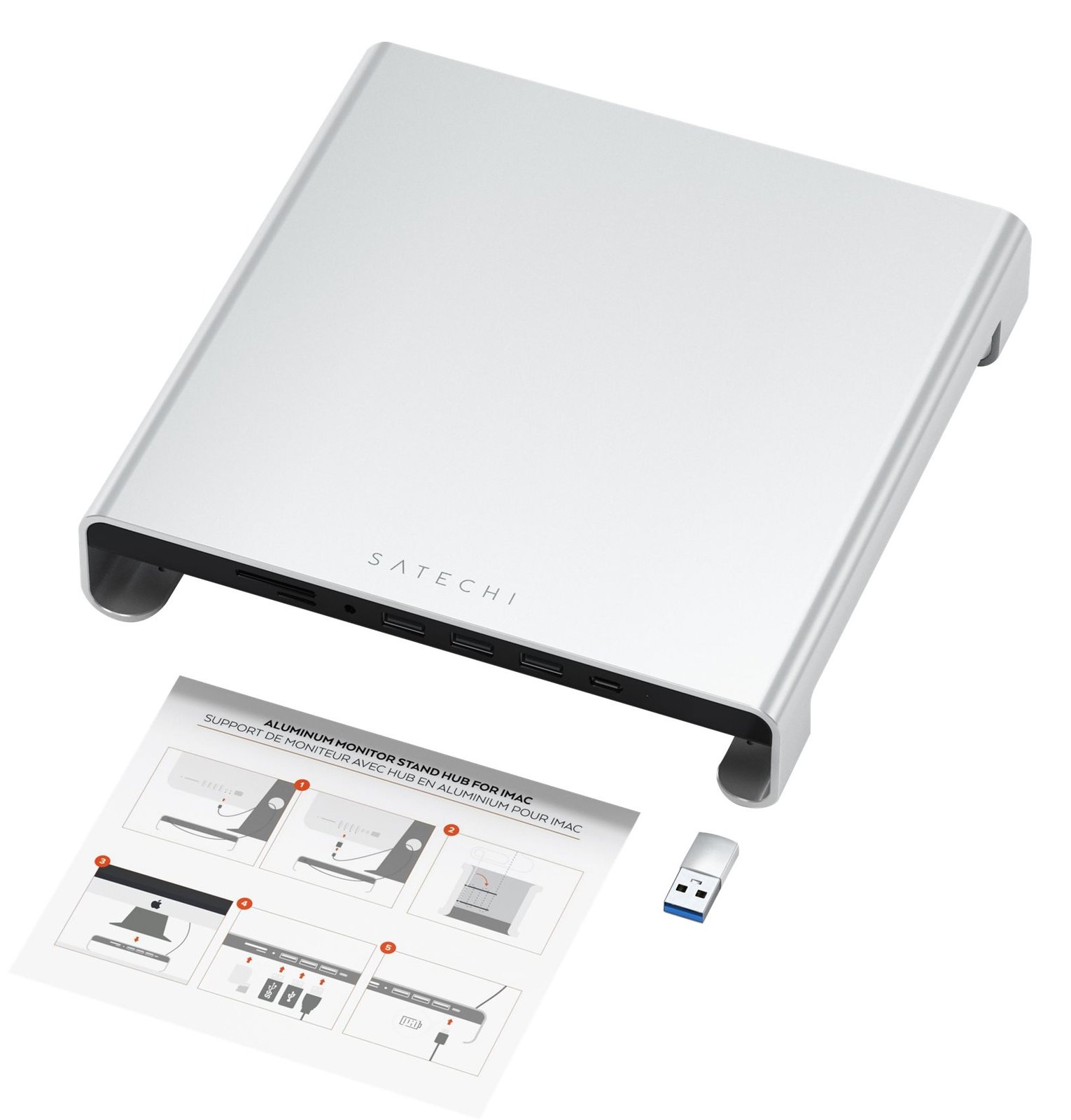 Satechi ST-AMSHS - USB 3.2 Gen 1 (3.1 Gen 1) Type-C - Silber - MicroSD (TransFlash) - SD - Aluminium