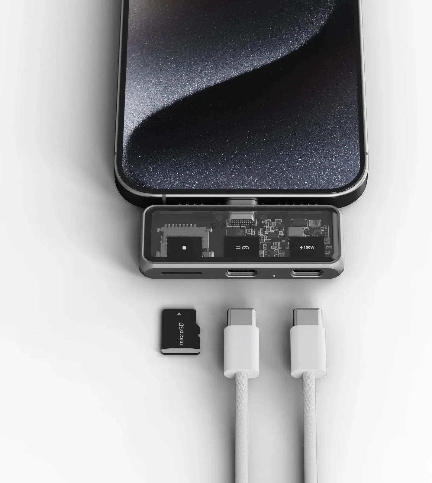 Satechi USB-C PD Mobile XR Hub & MicroSD Card Reader space grey, Ansicht 2