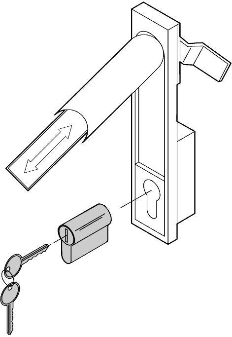 SCHROFF DIN locking cylinder with adapter - Rack-Sicherheitsschloss