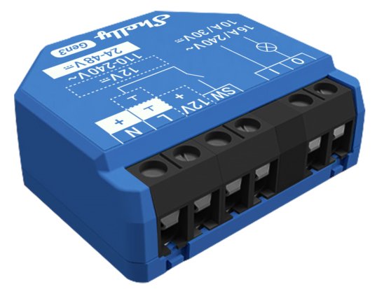 Shelly · Unterputz·1 Gen3· Relais· max 16A· 1 Kanal· WLAN· BT - HTTPS - UDP