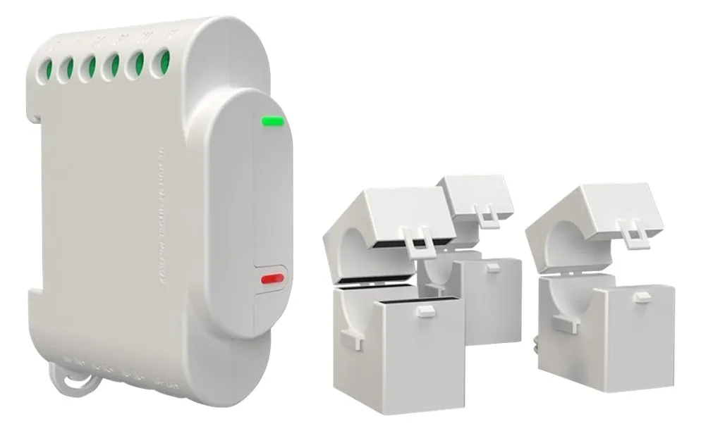 Shelly 3EM - Weiß - 802.11b,802.11g,Wi-Fi 4 (802.11n) - 2,4 GHz - 1 mW - 30 m - 3 Kanäle, Ansicht 2