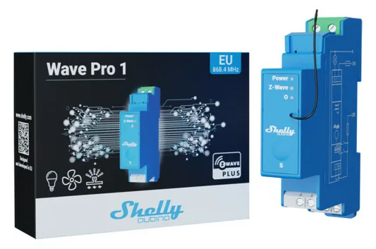 Shelly Hutschiene Qubino Wave Pro 1 Z-Wave, Ansicht 3