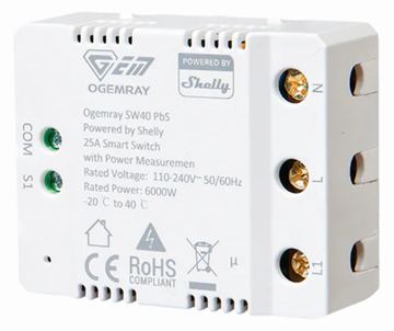 Shelly PbS·Ogemray Smart Relay 25A· Großgeraete Relais· max. 25A· Messfunktion· - WLAN - HTTPS von LumaTech
