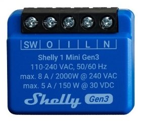 Shelly Plus 1 Mini Gen. 3 - 8A - 1 Kanal - WLAN - BT von LumaTech