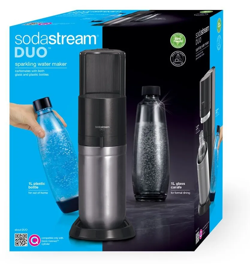 SodaStream DUO black - Schwarz - Edelstahl - Glas - 1 l - 60 l - 155 mm - 280 mm, Ansicht 4