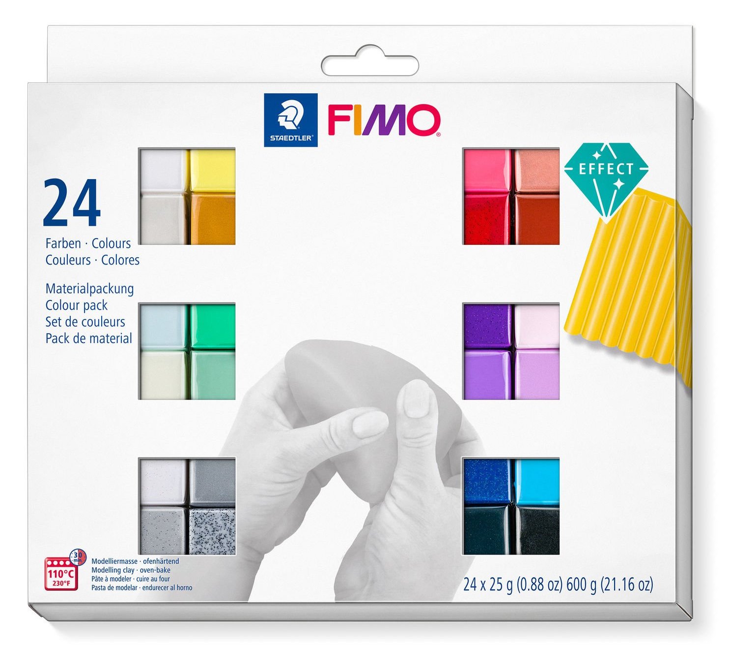 STAEDTLER FIMO 8013 C - Modellierton - gemischte Farben (s. Beschreibung) - 24 Stück(e) - 24 Farben