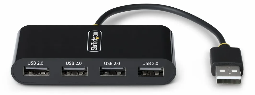 StarTech.com 4-Port USB 2.0 Hub, USB Bus Powered, Small Travel Mini USB Hub, USB 2.0 Splitter, Multi-Port Portable Hub, Ansicht 3