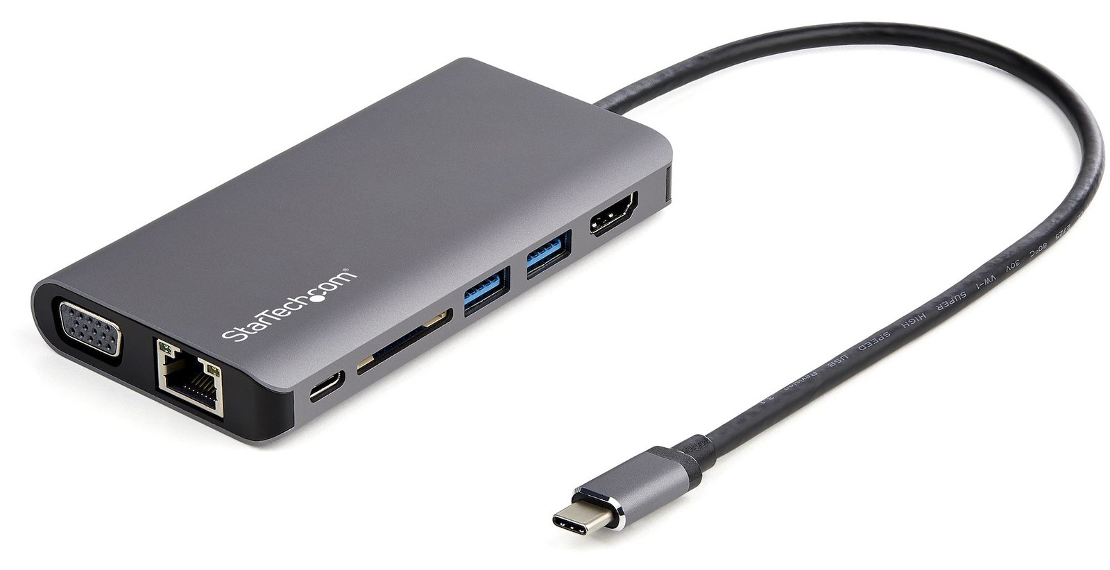 StarTech.com USB C Multiport Adapter, USB-C Mini Travel Dock with 4K HDMI or 1080p VGA, 3x USB 3.0 Hub, SD, GbE von LumaTech