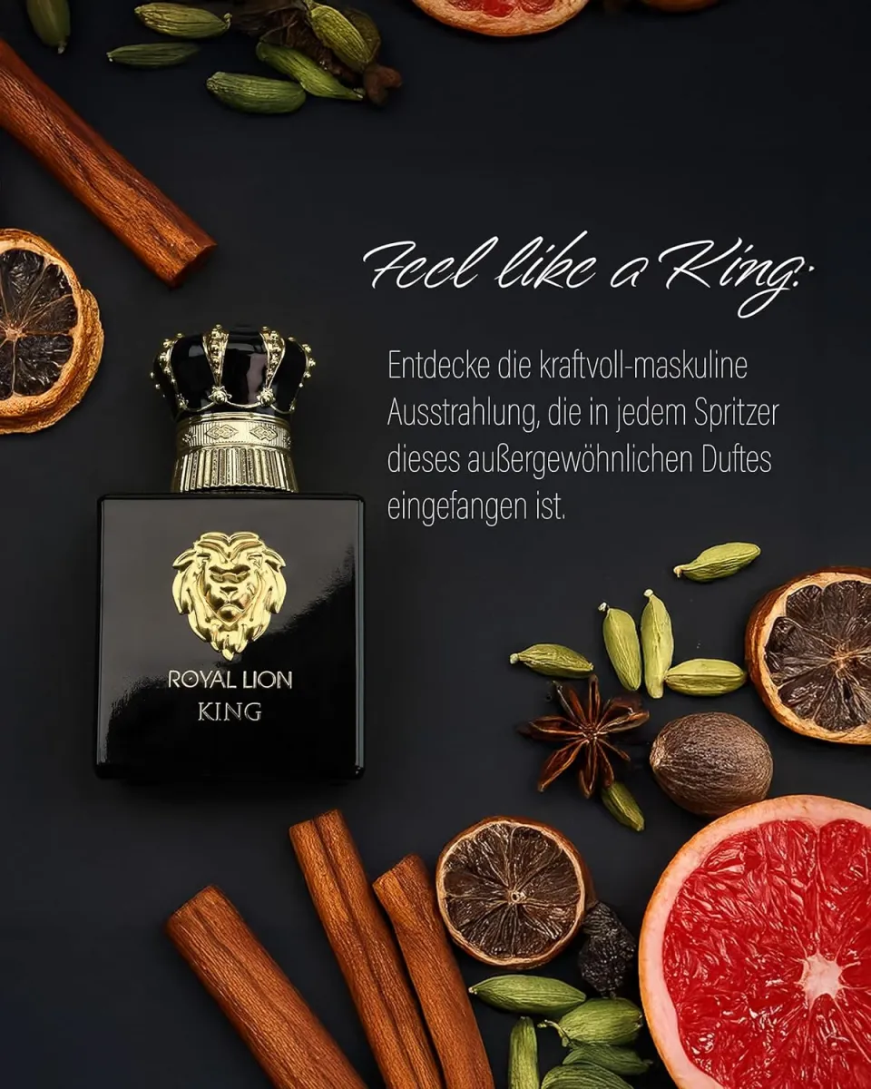 ROYAL LION KING Extrait de Parfum für Herren – Langanhaltend, intensiv, frisch-würzig & holzig – Luxuriöses Elixier für Männer — Bild 5
