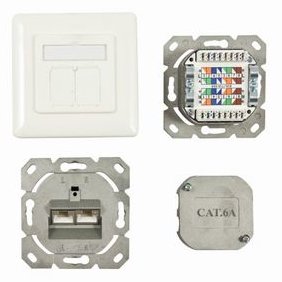 Synergy 21 S216357 - 2 x RJ-45 - 6a - Weiß - 50 mm - 50 mm - 5,6 cm
