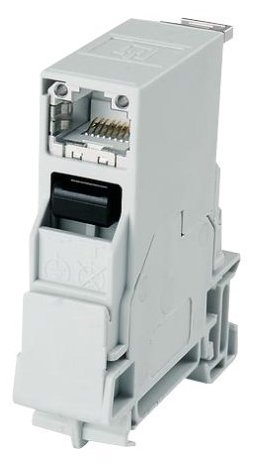 Telegärtner Karl Gärtner STX - DIN-Ausgang für Schienenmontage - CAT 6 - RJ-45 - Hellgrau