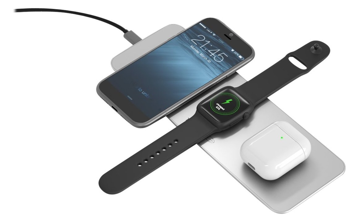 TerraTec ChargeAIR All - Induktive Ladematte - 10 Watt - 1.25 A - für Apple AirPods (1. Generation, 2. Generation)