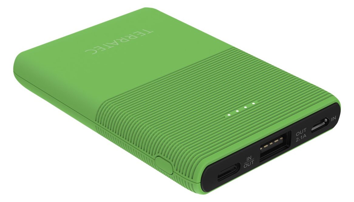 TerraTec P50 Pocket - Powerbank - 5000 mAh - 2.1 A - 2 Ausgabeanschlussstellen (USB, USB-C)
