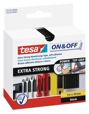Tesa 55229-00000-02 - Schwarz - 50 mm - 100 cm - 1 Stück(e) - Sichtverpackung