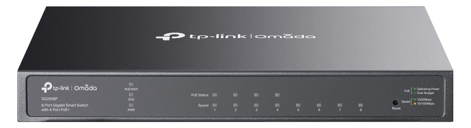 TP-LINK JetStream TL-SG2008P - V1 - Switch - Smart - 4 x 10/100/1000 + 4 x 10/100/1000 (PoE+)
