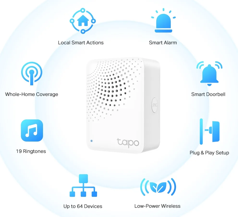 TP-LINK Tapo H100 V1 - Smart-Hub - mit Signalton - kabellos, Ansicht 2