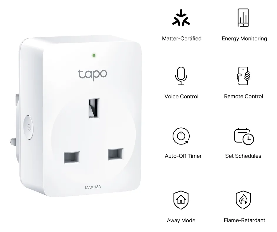 TP-LINK Tapo P110M V1 - Smart-Stecker - kabellos - Bluetooth, 802.11b/g/n, Ansicht 2