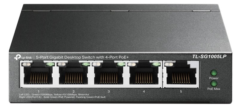 TP-LINK TL-SG1005LP - V1 - Switch - unmanaged - 5 x 10/100/1000 (4 PoE+)