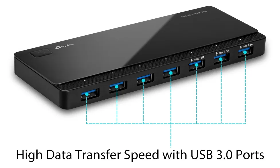 TP-LINK UH700 - Hub - 7 x SuperSpeed USB 3.0, Ansicht 3