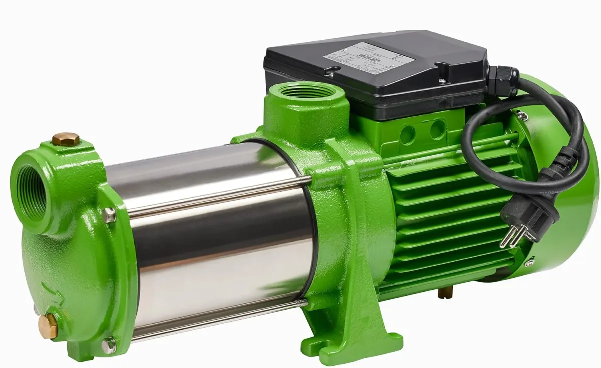 Kreiselpumpe 1,65 Kw Gartenpumpe Edelstahl 10.000 L/h, 6,5 Bar einstellb. Druckschalter mit LCD Display Trockenlaufschutz Funktion — Bild 2