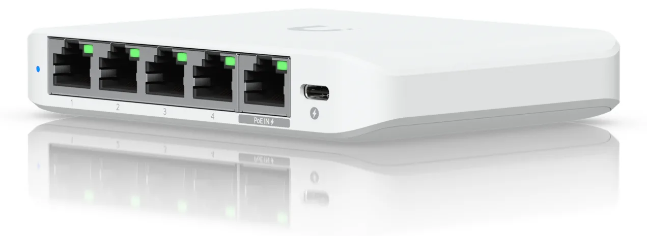 Ubiquiti UniFi Switch Flex Mini 2.5G - Switch - L2+ - managed - 4 x 2.5GBase-T + 1 x 2.5GBase-T (PoE), Ansicht 2