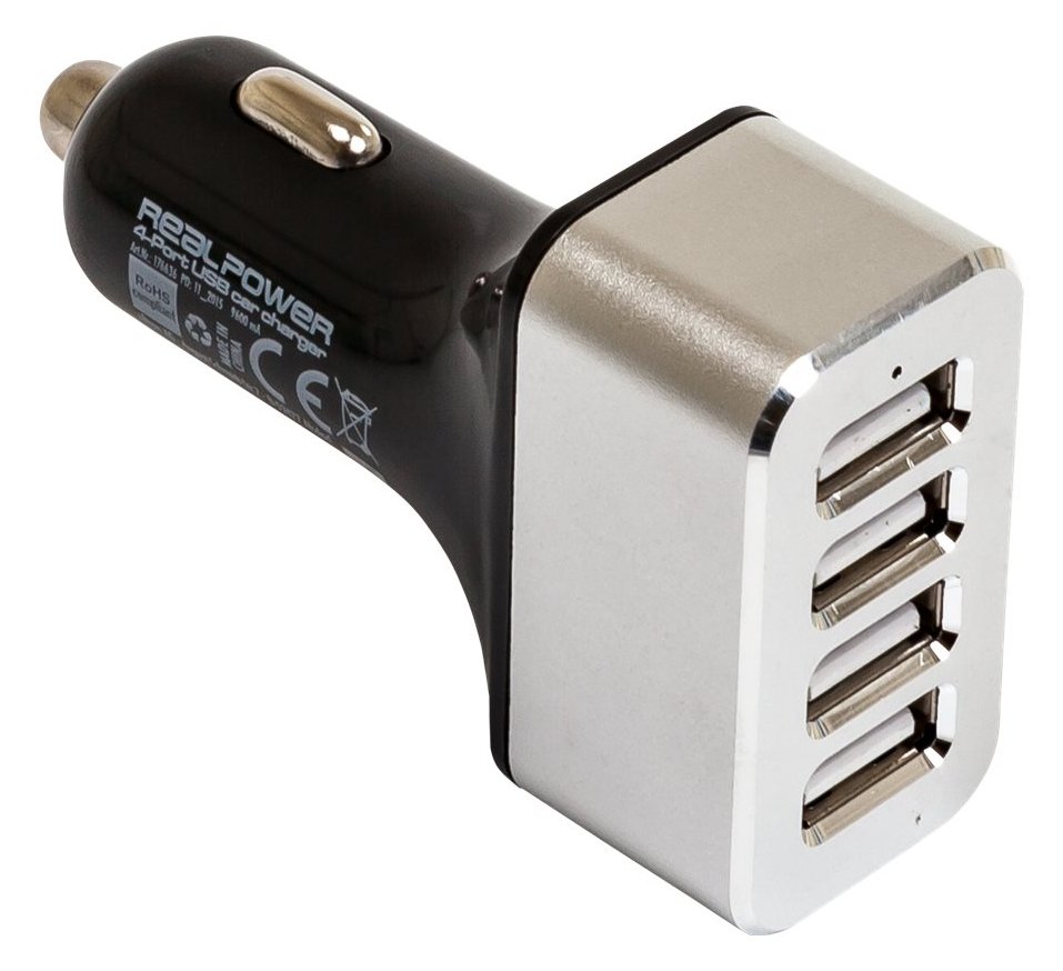 Ultron Realpower 4-Port USB car charger - Auto-Netzteil - 2400 mA - 4 Ausgabeanschlussstellen (4 x USB)