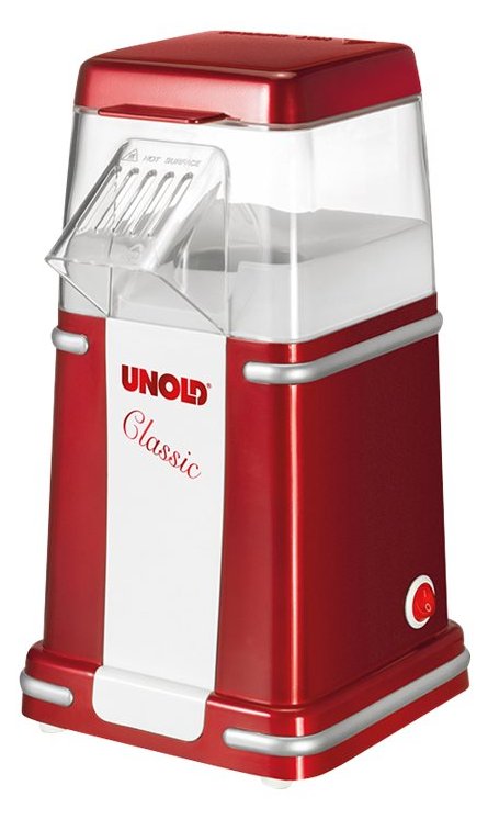 UNOLD 48525 - Popcornmaker - 900 W - Metallic-Rot/Silber/Weiß
