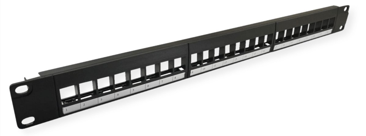 VALUE 19-Keystone-Modulträger 1HE 24 Ports ungeschirmt 3-teilig