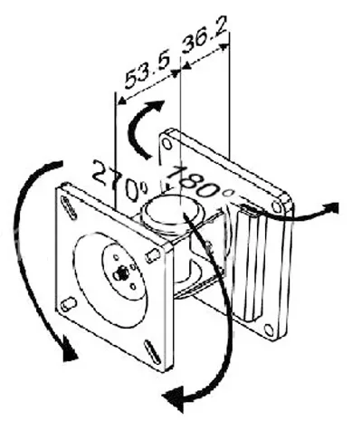 VALUE Befestigungskit (Wandmontage, Montagearm für Einzelbildschirm) - für LCD-Display - Stahl - Schwarz, Ansicht 3
