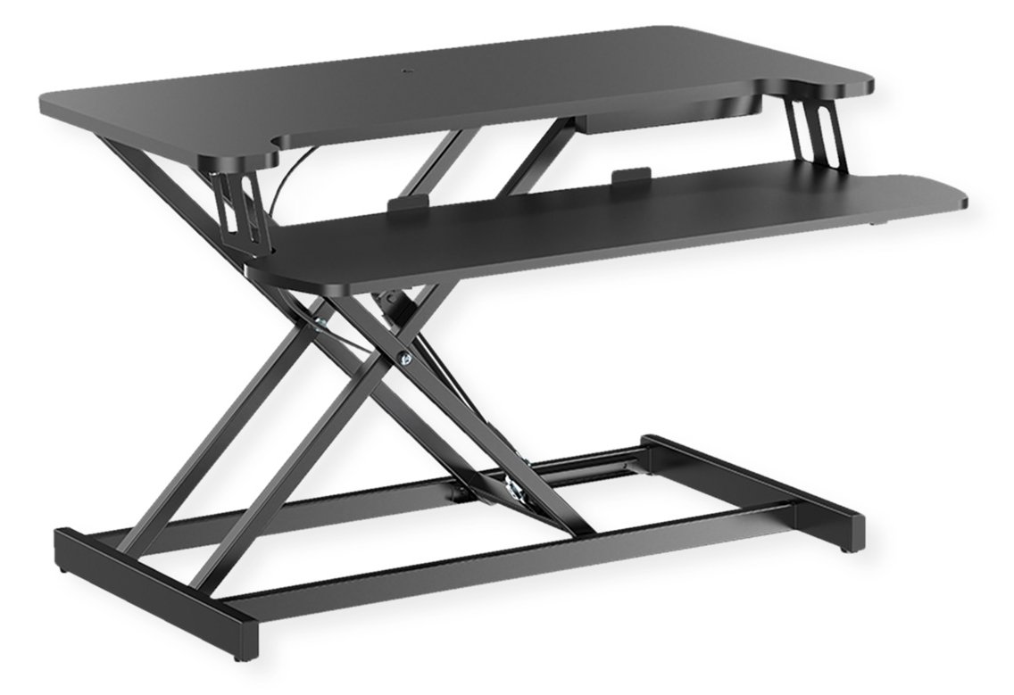 VALUE Sitz-Steh-Schreibtischaufsatz mit Tastaturablage 800x260