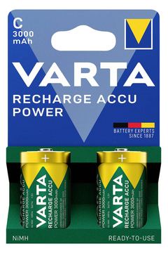 Varta 2 Akkus Recharge Accu Power Baby C 3.000 mAh - Akku - Baby (C) von LumaTech