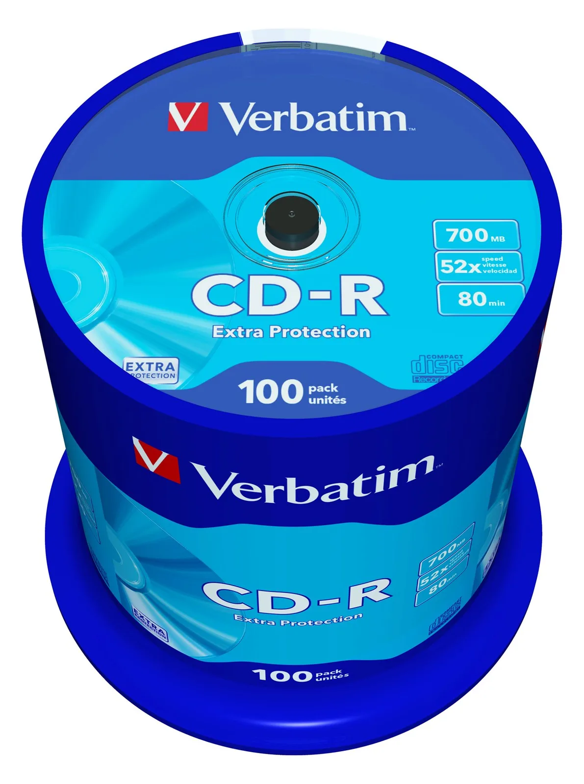 Verbatim 100 x CD-R - 700 MB (80 Min) 52x, Ansicht 2