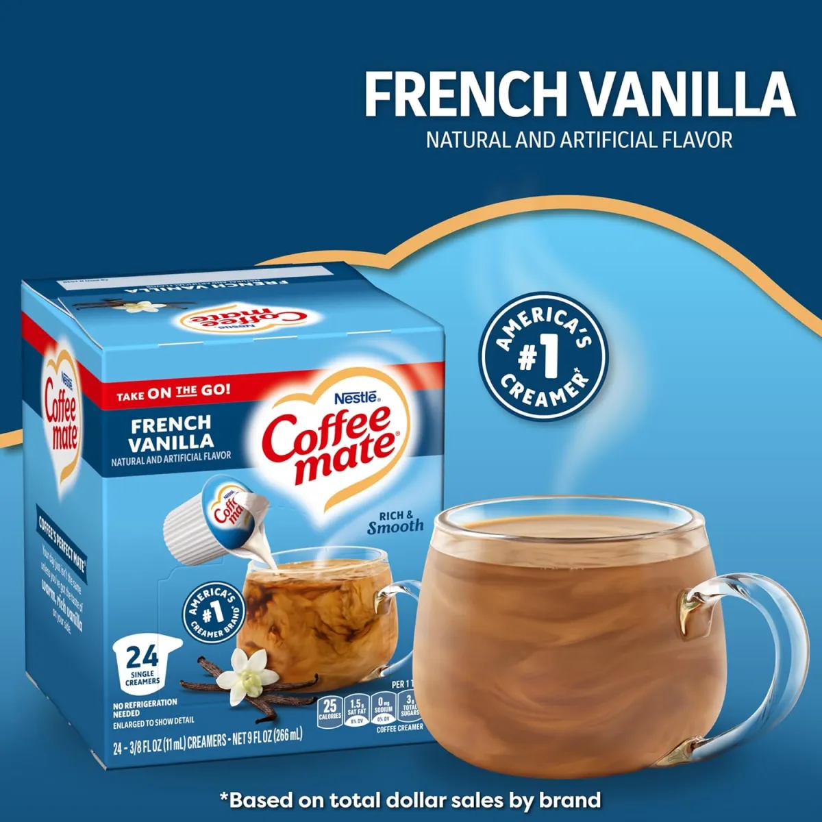 Nestlé Coffee-Mate French Vanilla Flüssige Kaffeesahne (24x11ml) US-Import! — Bild 3