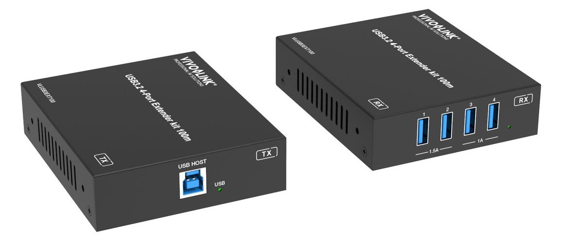 VivoLink USB3.2 Extender kit 100m - 5 Gbps - 4-Port