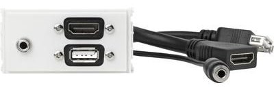 VivoLink WI221281 - HDMI + USB A + 3,5mm - USB 2.0 - Weiß - 20 g - 173 mm - 107 mm