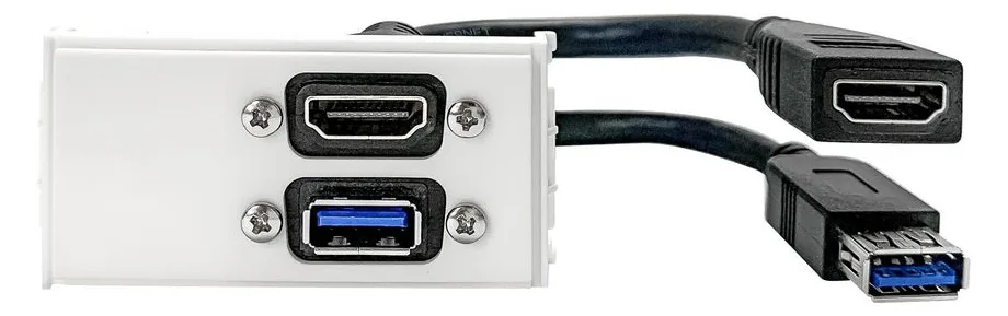 VivoLink WI221295 - HDMI + USB A - 2 Modul(e) - USB 3.2 Gen 1 (3.1 Gen 1) - Weiß - 20 g - 173 mm, Ansicht 2