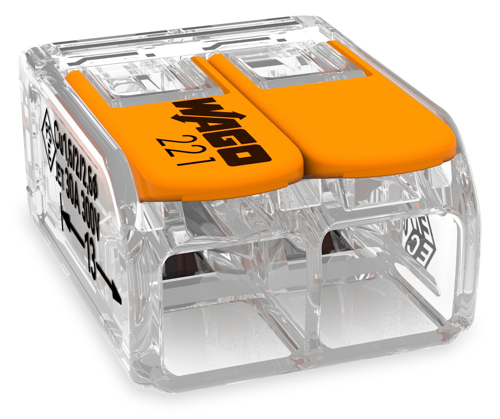 WAGO 221-612 - Gerade - 450 V - Orange - Transparent - EN 60664