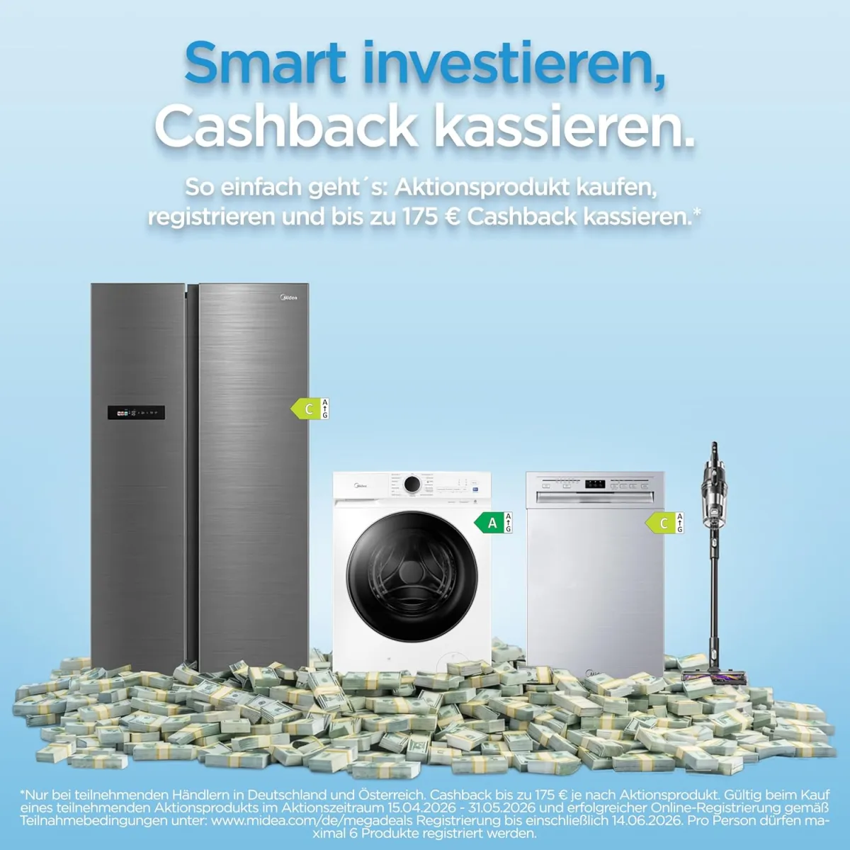 Midea SV 5.14K14C Geschirrspüler Vollintegriert 60cm, 14 Maßgedecke, Spülmaschine Unterbaufähig mit WIFI, 8 Programme, 44 dB, Automatische Türöffnung, 0-24H Startverzögerung, Inox [Energieklasse C] — Bild 6