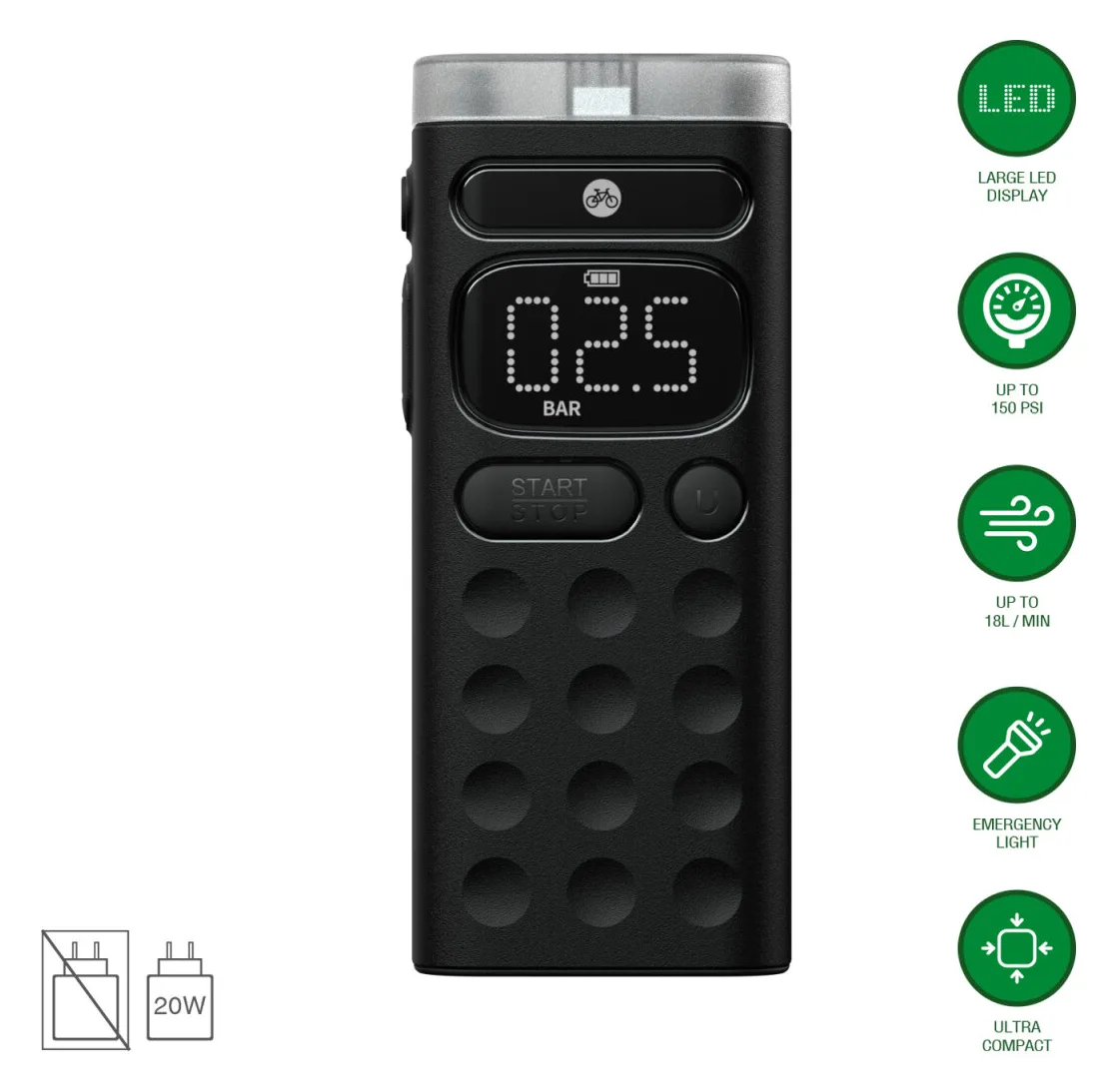 4smarts Elektrische Luftpumpe VoltPump X - Reisegroesse, Ansicht 3
