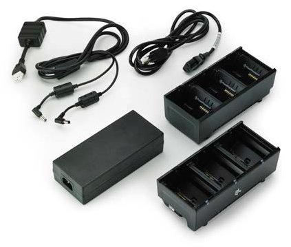 Zebra 3-Slot Battery Charger Connected via Y Cable - Batterieladegerät - Ausgangsanschlüsse: 3 - Großbritannien