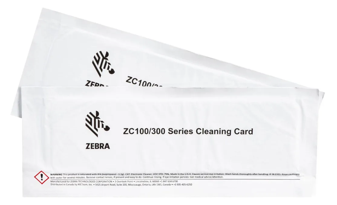 Zebra Druckerreinigungskarte (Packung mit 2), Ansicht 2