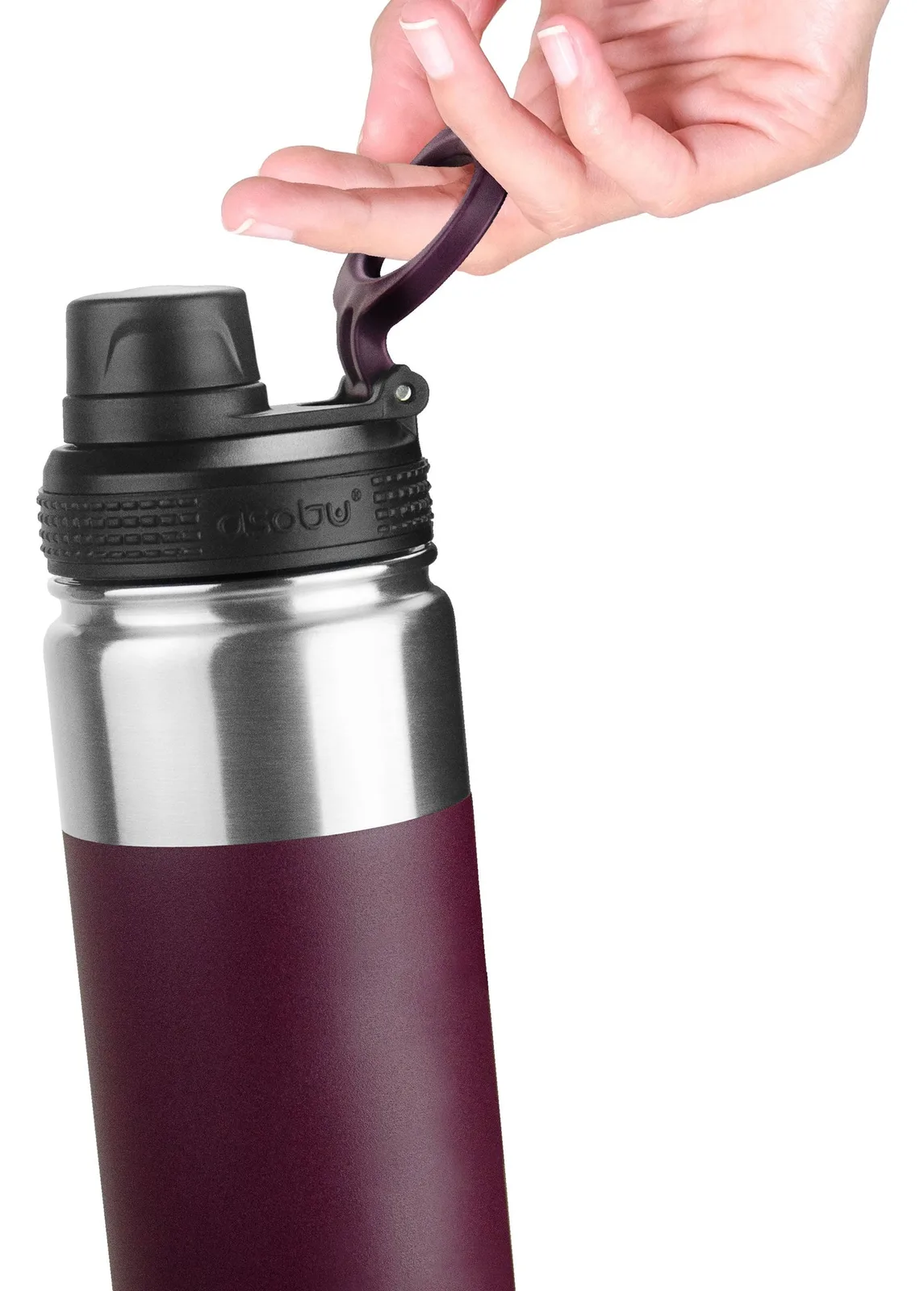 Asobu Alpine Flask - 530 ml - Wandern - Burgund - Edelstahl - Erwachsener - Mann/Frau, Ansicht 3