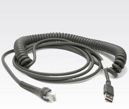 Zebra USB-Kabel - USB - 2.7 m - gewickelt - für Symbol LS2208, LS4208, LS4278