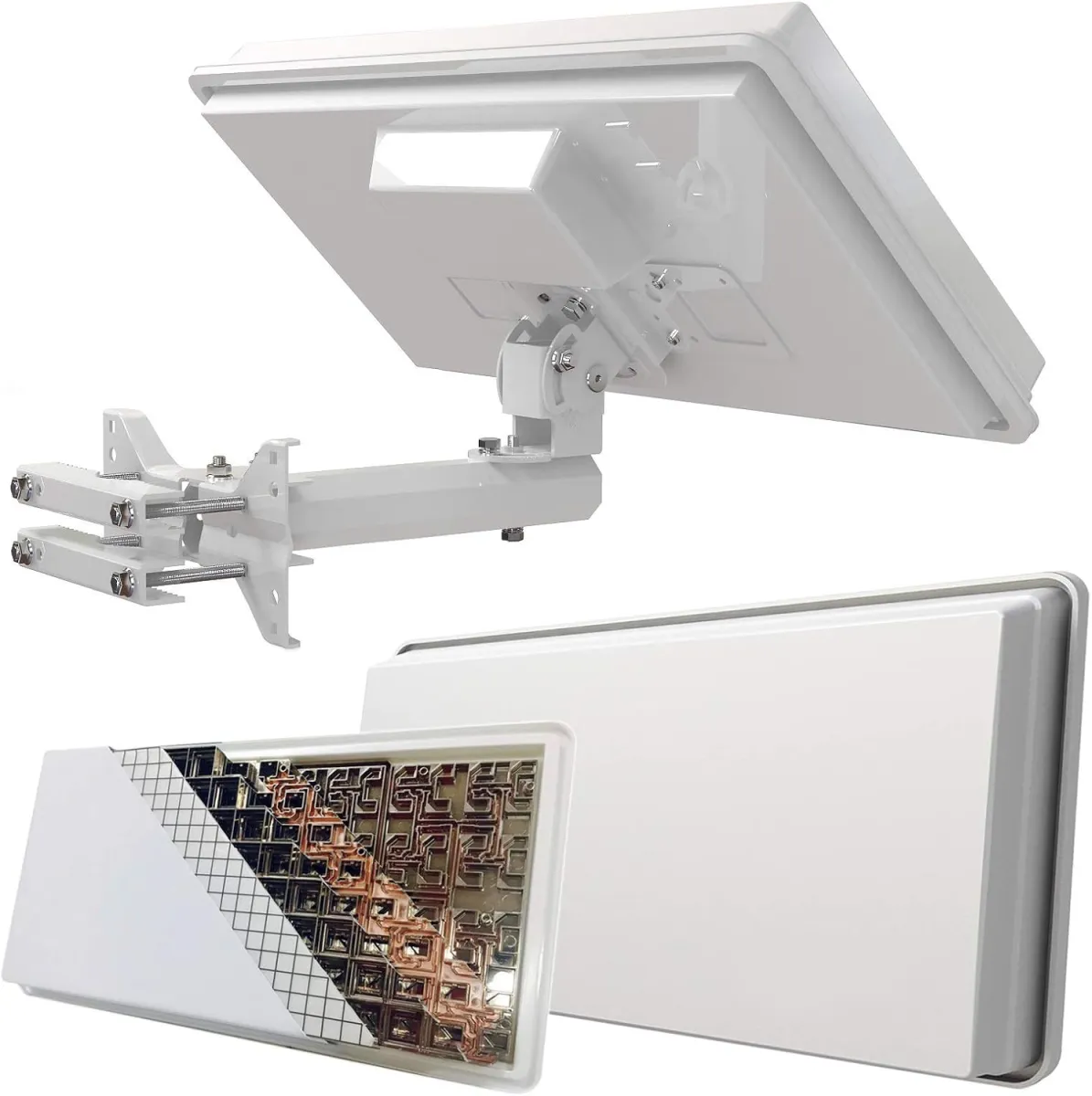 Set: SELFSAT H30D4+ Flachantenne + Fensterhalterung + Megasat Multischalter 5/8 (Full HD 4K UHD Sat Anlage für bis zu 8 Teilnehmer) — Bild 2