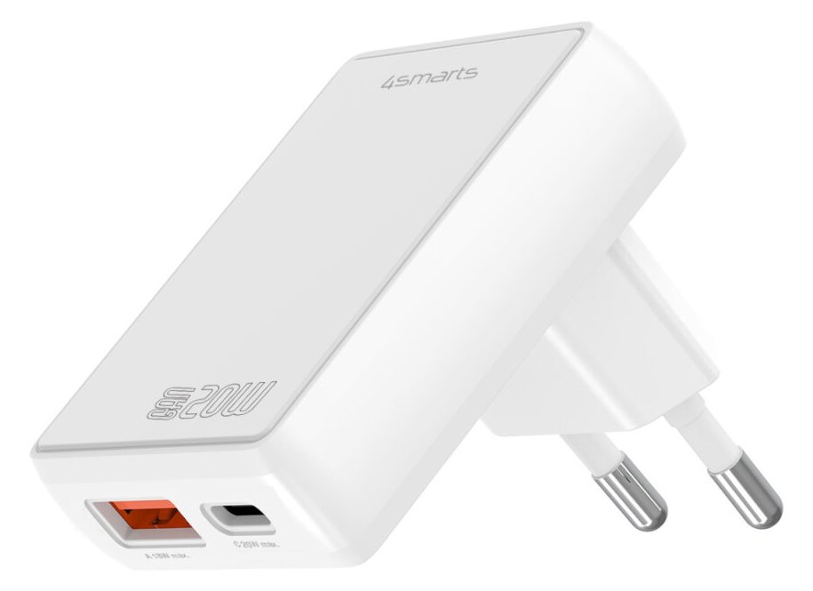 4smarts Netzladegerät FlatPlug Duos 20W GaN 1C