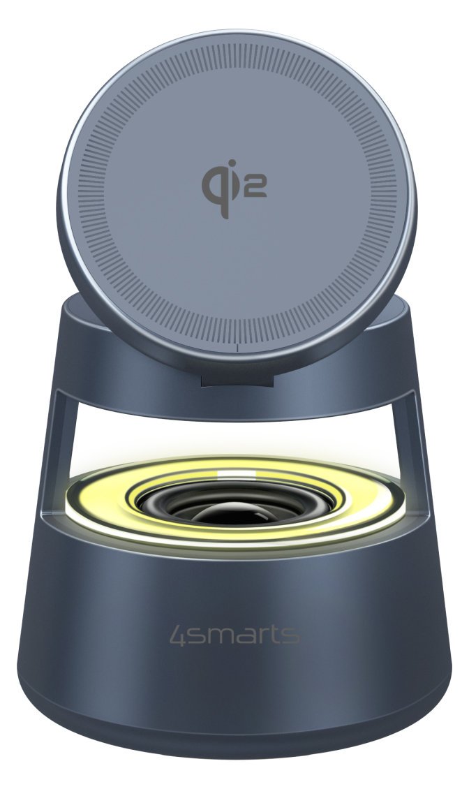 4smarts Qi2 Ladestation Aura Sound spacegrau