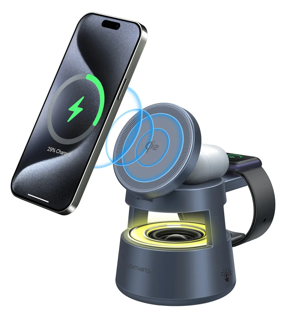 4smarts Qi2 Ladestation Aura Sound spacegrau, Ansicht 2